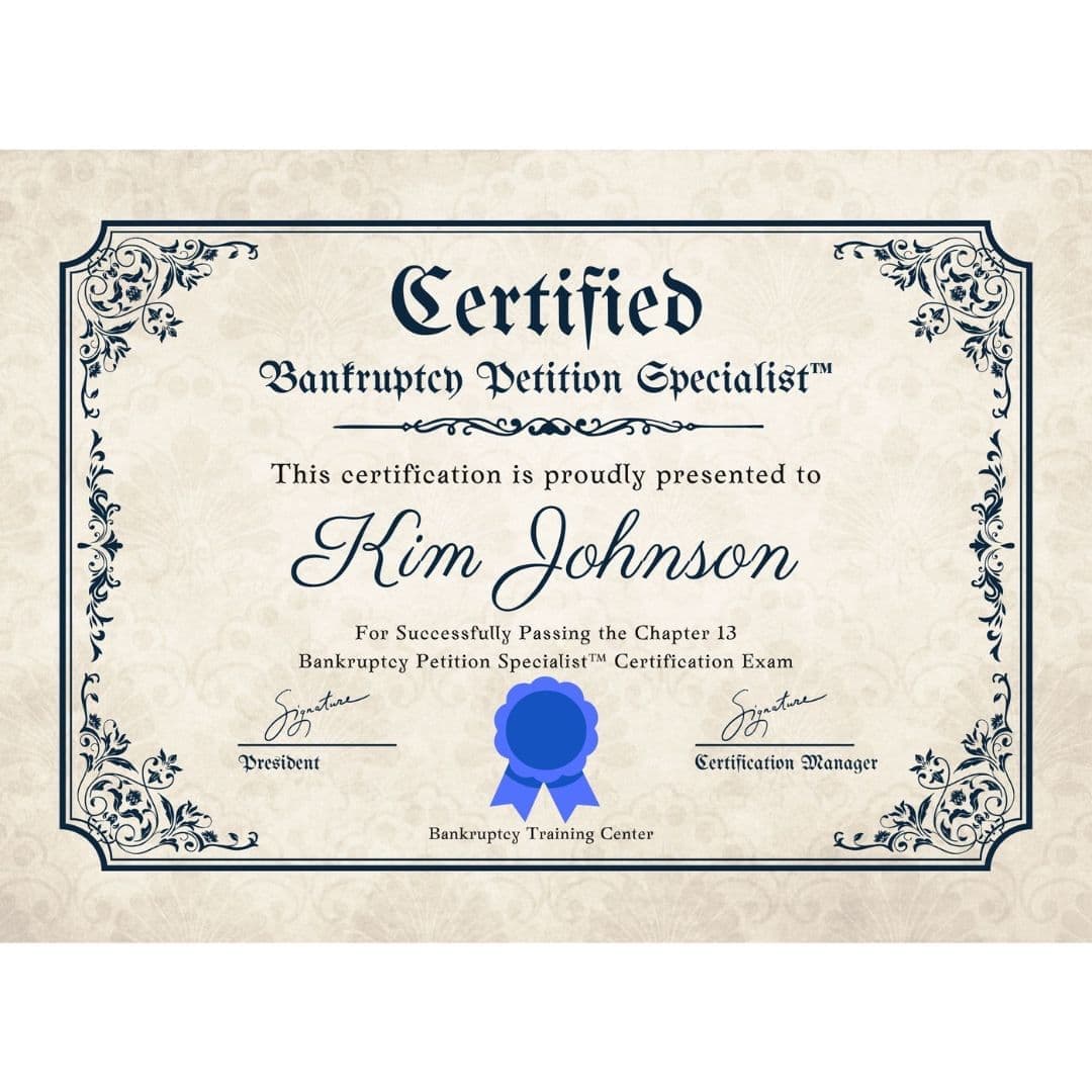 Chapter 13 Certification